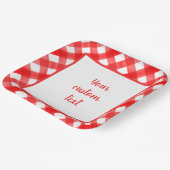 Benutzerdefinierte Gingham-Karo in Rot und Weiß Pappteller (Gewinkelt)