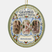 Benutzerdefinierte Gingham Omas perfekte Charge Fo Keramik Ornament (Links)