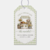 Benutzerdefinierte Gingham Sie ist frisch vom Mark Geschenkanhänger (Vorderseite)