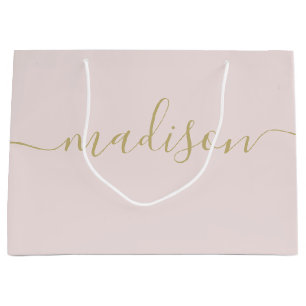 Benutzerdefinierte Girly Chic feminine goldschrift Große Geschenktüte