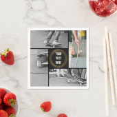 Benutzerdefinierte Gitter-Fotocollage und Text Tee Serviette (Beispiel)