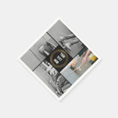 Benutzerdefinierte Gitter-Fotocollage und Text Tee Serviette (Ecke)