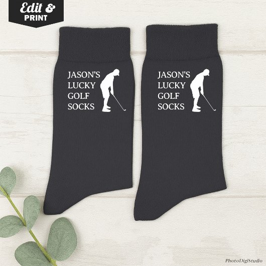 Benutzerdefinierte Glücks-Golf-Socken, Geburtstag Socken