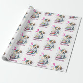 Benutzerdefinierte Glückwünsche zum 3. Geburtstag, Geschenkpapier (Ungerollt)