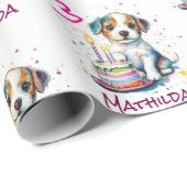 Benutzerdefinierte Glückwünsche zum 3. Geburtstag, Geschenkpapier (Rolleneckpunkt)
