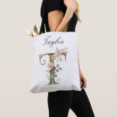 Benutzerdefinierte Gold-Blumen-Initiale T All-Over Tasche (Von Nahem)