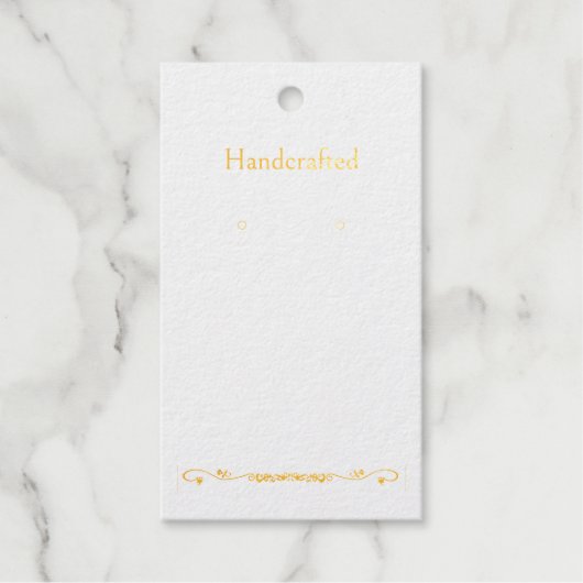 Benutzerdefinierte Gold Floral Spray Ohrring-Grafi Geschenkanhänger (Vorderseite)