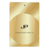 Benutzerdefinierte Gold-Look Elegante moderne Mono Mini Klemmbrett (Rückseite)