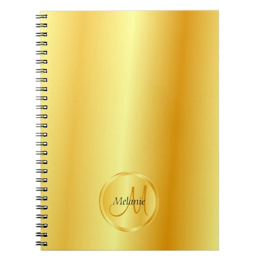 Benutzerdefinierte Gold Look Elegante Monogram Vor Notizblock (Vorderseite)