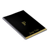 Benutzerdefinierte Gold Look Text Modern Monogram Notizblock (Rechte Seite)