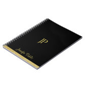 Benutzerdefinierte Gold Look Text Modern Monogram Notizblock (Linke Seite)