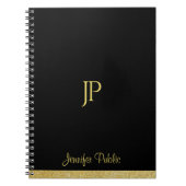 Benutzerdefinierte Gold Look Text Modern Monogram Notizblock (Vorderseite)