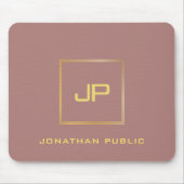 Benutzerdefinierte Gold Monogram Vorlage Elegant M Mousepad (Vorne)