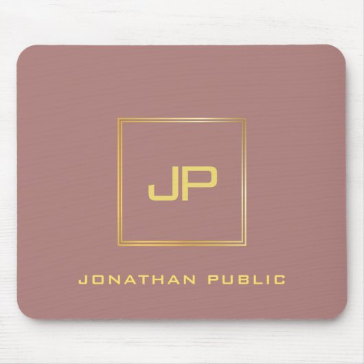 Benutzerdefinierte Gold Monogram Vorlage Elegant M Mousepad (Vorne)