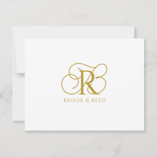 Benutzerdefinierte Gold-Monogramm-Initialen Paarna Mitteilungskarte