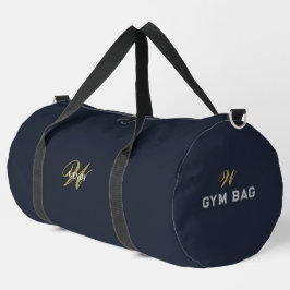 Benutzerdefinierte Gold-Navy-Blau-Monogramm-Anfang Duffle Bag