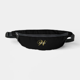 Benutzerdefinierte Gold-Schwarz-Monogramm l Stilvo Bauchtasche