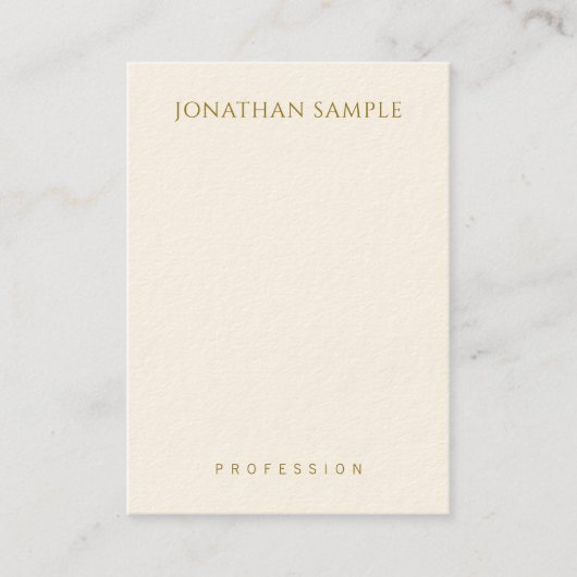 Benutzerdefinierte Gold Text Elegante Vorlage Mode Visitenkarte (Vorderseite)