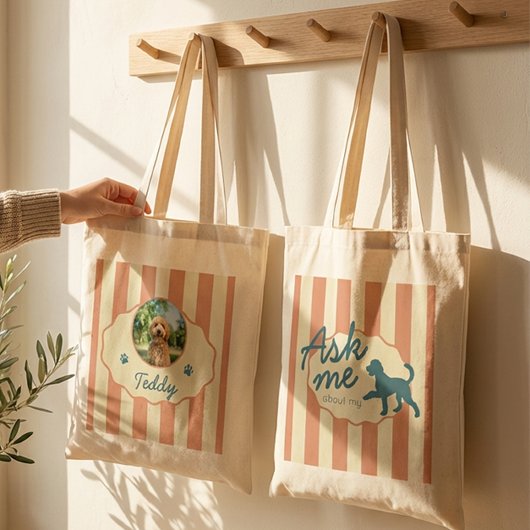 Benutzerdefinierte Golden Doodle Foto Name Terrako Tragetasche