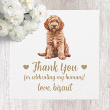 Benutzerdefinierte Goldendoodle-Gastgeschenk Hochz