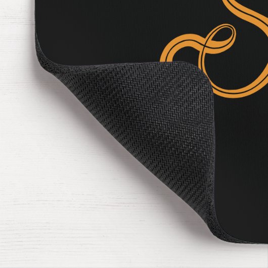 benutzerdefinierte Goldskriptinitialen schwarz Mousepad (Ecke)