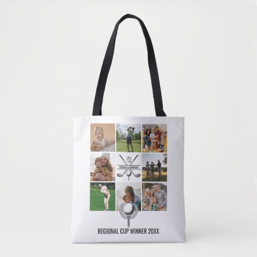 Benutzerdefinierte Golf-Collage mit Monogramm-Desi Tasche (Vorderseite)