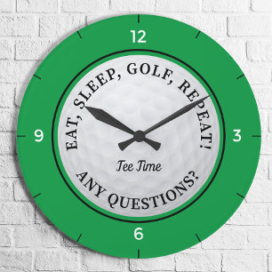 Benutzerdefinierte Golfball-Sportskarte Golfer Grü Große Wanduhr
