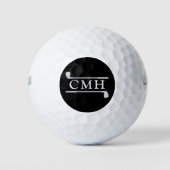 Benutzerdefinierte Golfschläger Elegantes Monogram Golfball (Vorderseite)