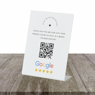 Benutzerdefinierte Google-Bewertungen QR Code Comp Sockelschild