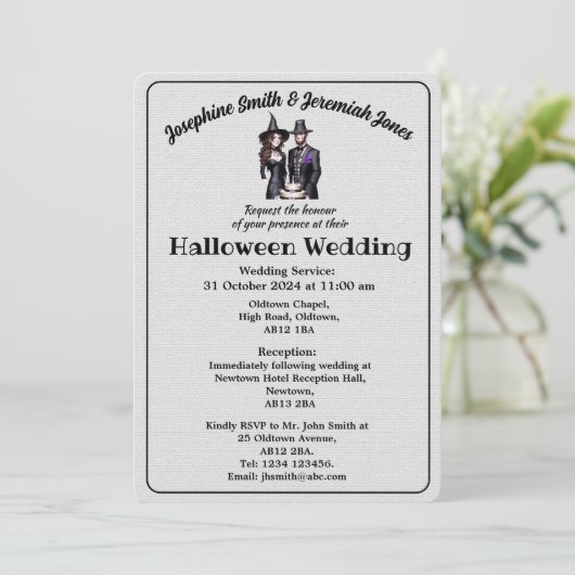 Benutzerdefinierte Gothic Hexe & Hexenmeister-Bloc Einladung (Stehend Vorderseite)