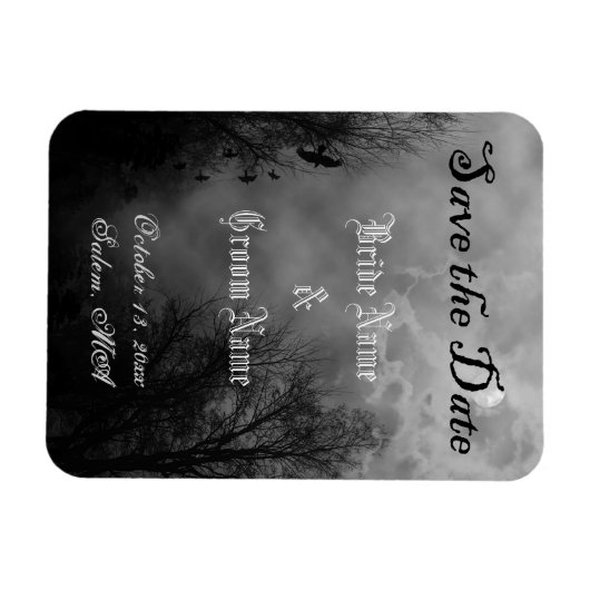 Benutzerdefinierte Gothic Vollmond Raven Speichern Magnet (Horizontal)