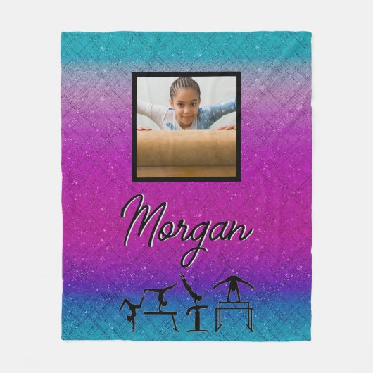 Benutzerdefinierte Gradient-Gymnastik mit Name und Fleecedecke (Vorderseite)