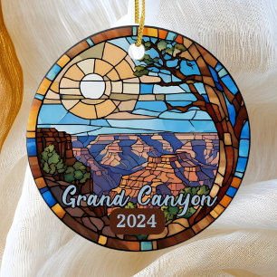 Benutzerdefinierte Grand Canyon Faux-Buntglas Keramik Ornament
