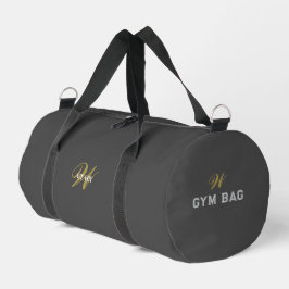 Benutzerdefinierte Grau-Schwarze Monogramm-Anfangs Duffle Bag