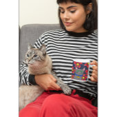 benutzerdefinierte graue Katze mit Blume personali Kaffeetasse