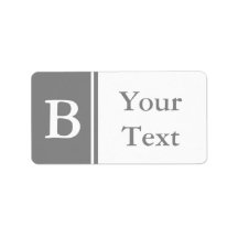 Benutzerdefinierte graue Mit Monogramm Labels oder