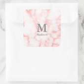 Benutzerdefinierte graue Monogramm und Name auf Im Quadratischer Aufkleber (Tasche)