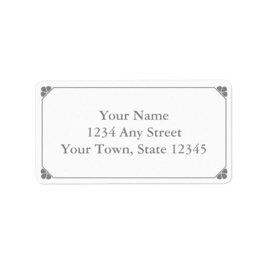 Benutzerdefinierte, graue, vorbedruckte Adressenma Adressaufkleber (Vorne)