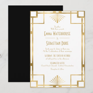 Benutzerdefinierte Great Gatsby Art Deco Hochzeit Einladung