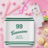 Benutzerdefinierte Green-Baseball-Spielernummer un Pappteller (Party)