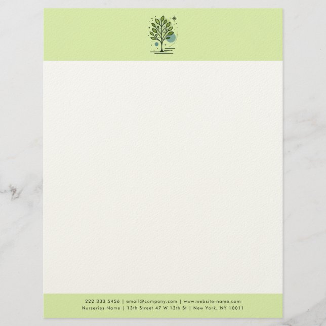 Benutzerdefinierte Greenleaf Nursery Branding  Briefbogen (Vorderseite)