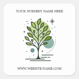 Benutzerdefinierte Greenleaf Nursery Branding  Quadratischer Aufkleber