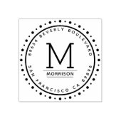 Benutzerdefinierte Grenze | Monogramm-Rücksendeadr Gummistempel (Prägung)