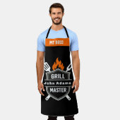 Benutzerdefinierte Grillmaster-Monogramm-Schürze - Schürze (Getragen)
