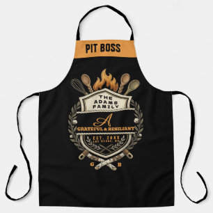 Benutzerdefinierte Grillmaster-Monogramm-Schürze - Schürze
