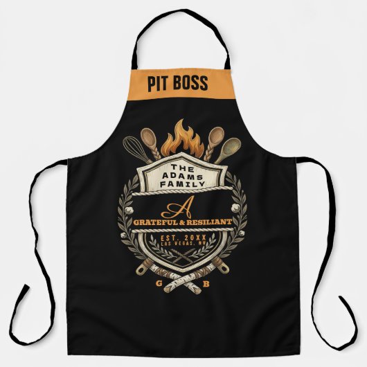 Benutzerdefinierte Grillmaster-Monogramm-Schürze - Schürze (Vorderseite)