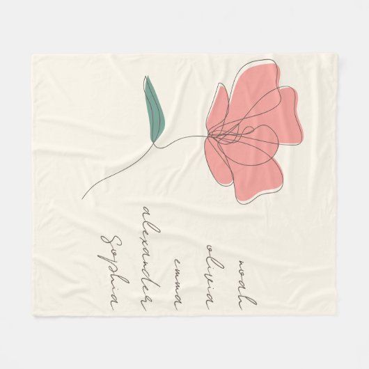 Benutzerdefinierte Großkinder benennen Minimal-Blu Fleecedecke (Vorderseite (Horizontal))