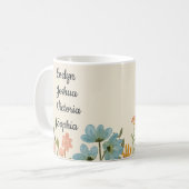 Benutzerdefinierte Großkinder Namen von Wildblumen Kaffeetasse (Vorderseite Links)