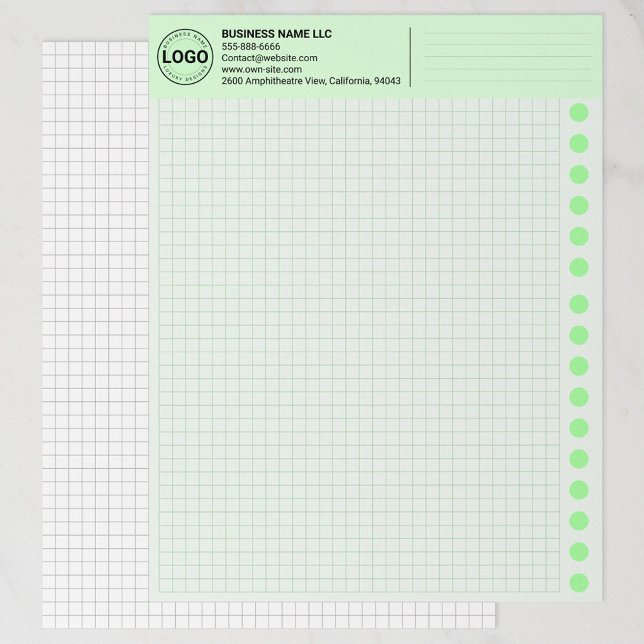 Benutzerdefinierte grüne Graphpapierblätter mit Fi Briefbogen (architectural drawing, business logo paper)