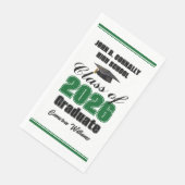 Benutzerdefinierte Grüne Klasse 2026 Abschlussfeie Serviette (Ecke)